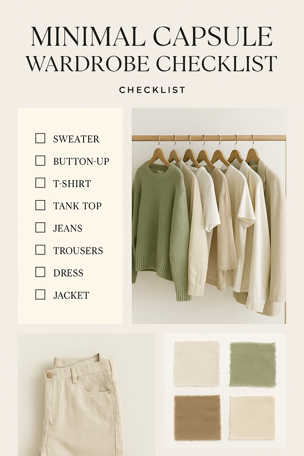 Minimal capsule wardrobe checklist