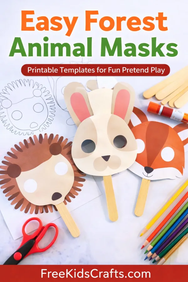 Easy Forest Animal Masks are a fun and simple craft for kids who love pretend play. Little ones naturally enjoy making animal sounds and acting out